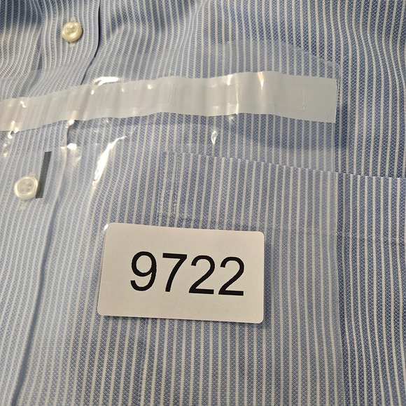 Brooks Brothers 1818 Dress Shirt Men 17.5 6/7 Button Up Long Sleeve Blue Striped - Picture 11 of 11